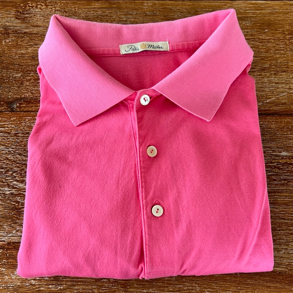 Peter Millar Polo Shirt Pink Cotton XL - Picture 14 of 16